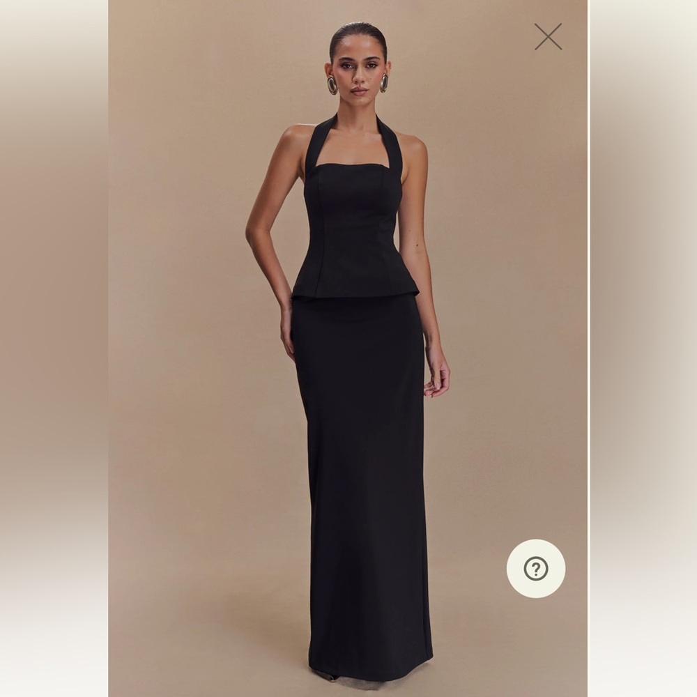 MESHKI 	
Bertie Peplum Halter Maxi Dress NWT and packaging. Size Medium.